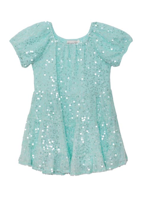 Teal Twinkle Short Sleeve Dress