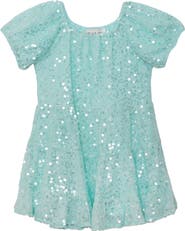 Isobella & Chloe Teal Twinkle Short Sleeve Dress