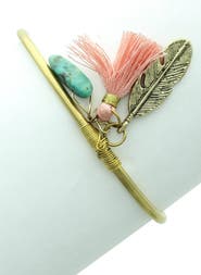 OLIVIA WELLES FEATHER AND TASSEL CHARM CUFF