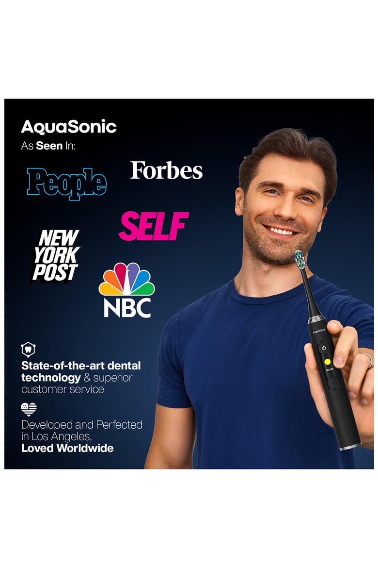 Clinical AQ Ultra-Whitening Smart Electric Toothbrush with Touchscreen, Alternate, color, BLACK