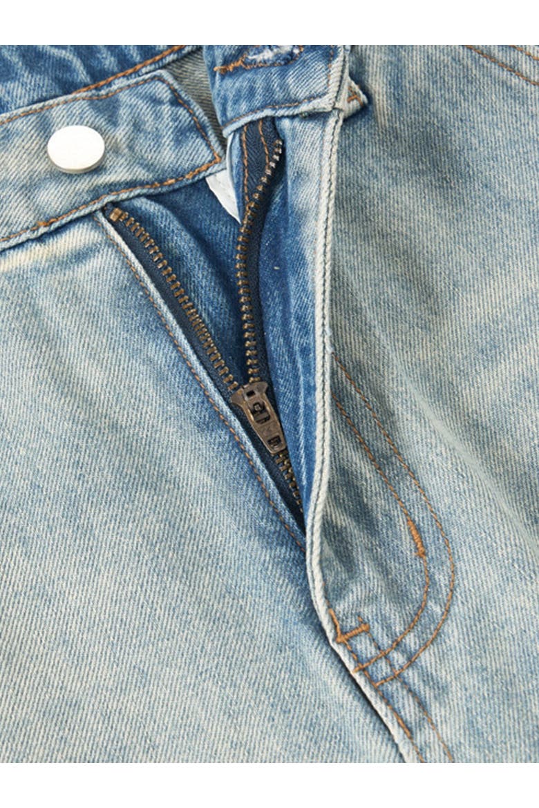Washed Panel Baggy Barrel Jeans, Alternate, color, Blue