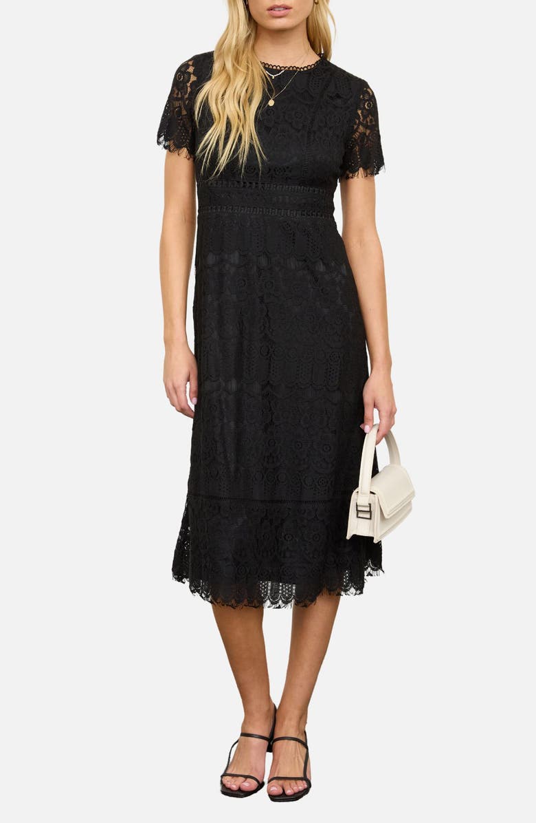 AUGUST SKY Lace Midi Drss, Main, color, Black