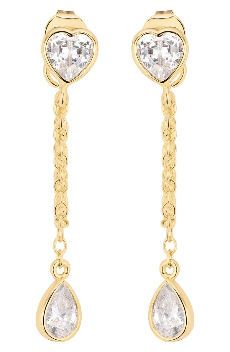 ATHRA LUXE The Heart Teardrop Duo Chain Drop Earrings, Main, color, 