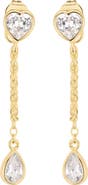ATHRA LUXE Modern Muse CZ Heart Drop Earrings