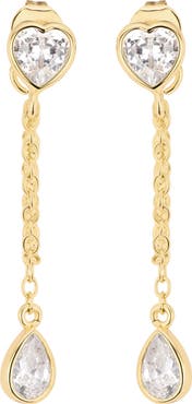 ATHRA LUXE Modern Muse CZ Heart Drop Earrings