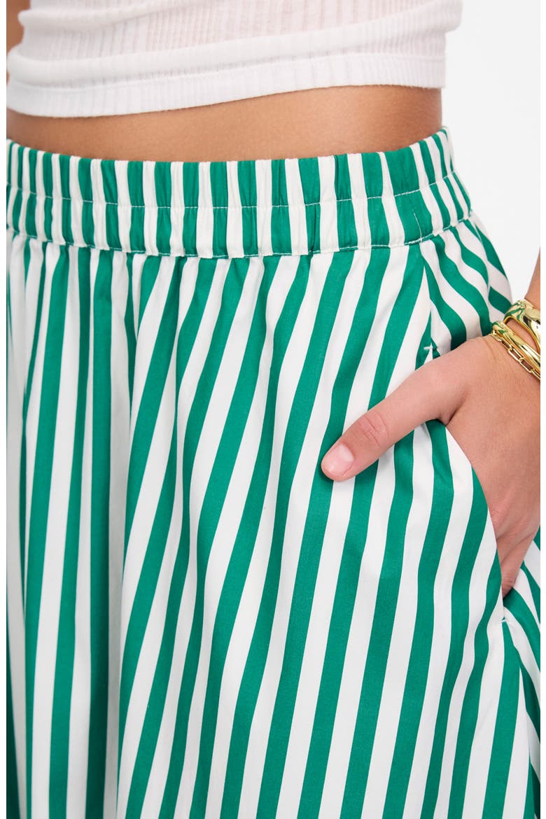 Stripe Cotton Poplin Midi Skirt, Alternate, color, VERDANT GREEN