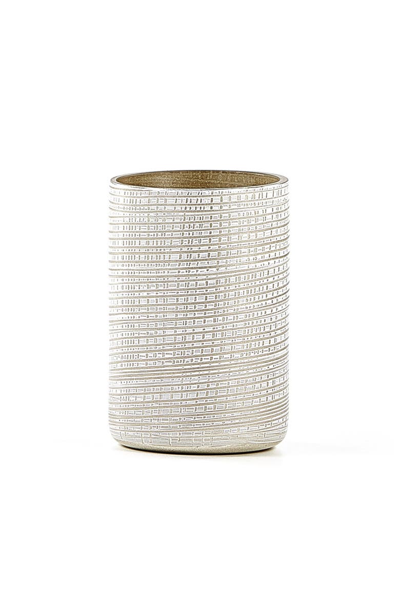 Woven Platinuminum Brush Holder, Main, color, SILVER