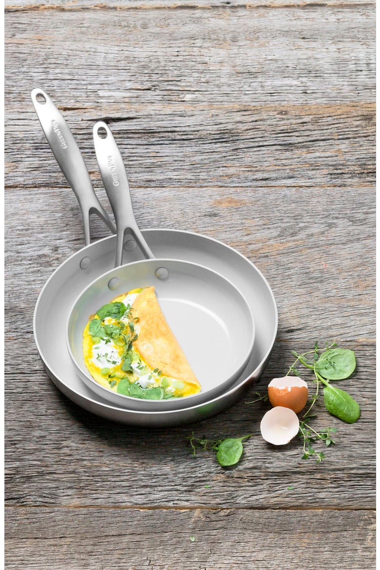 Venice Pro 8-Inch & 10-Inch Multilayer Stainless Steel Ceramic Nonstick Frying Pan Set, Alternate, color, STAINLESS STEEL