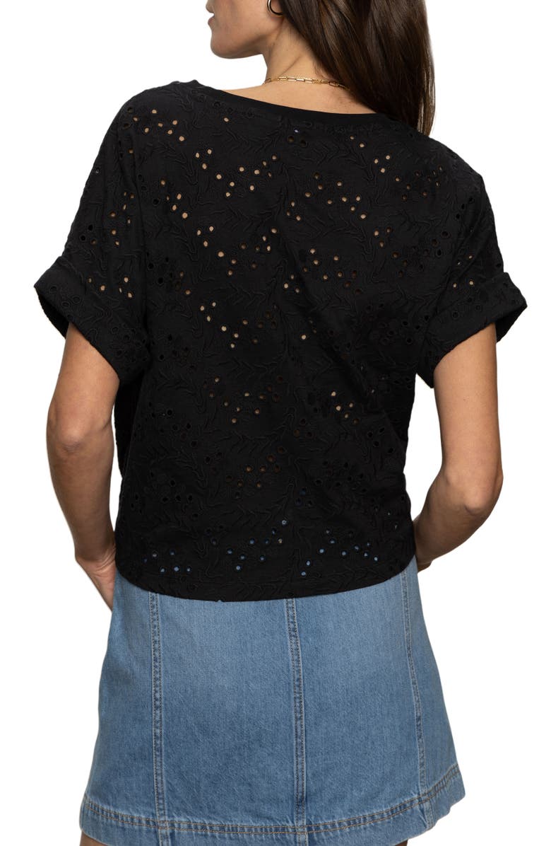 Sanctuary All Day Eyelet Embroidery T-Shirt, Alternate, color, Black