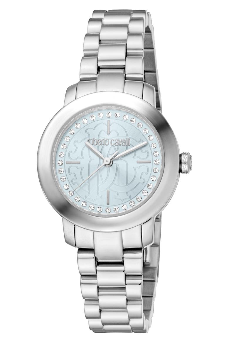 Crystal Bracelet Watch, 30mm, Main, color, SILVER