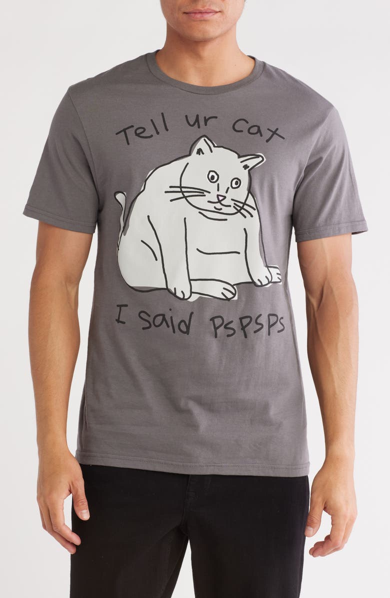 Goodie Two Sleeves Tell Your Cat Graphic T-Shirt, Main, color,