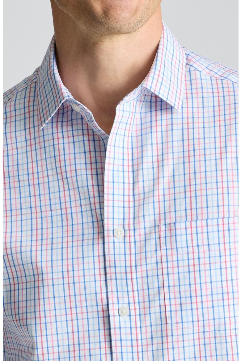 Tattersall Check Wrinkle Free Cotton Button-Up Shirt, Alternate, color, PINK BLUE