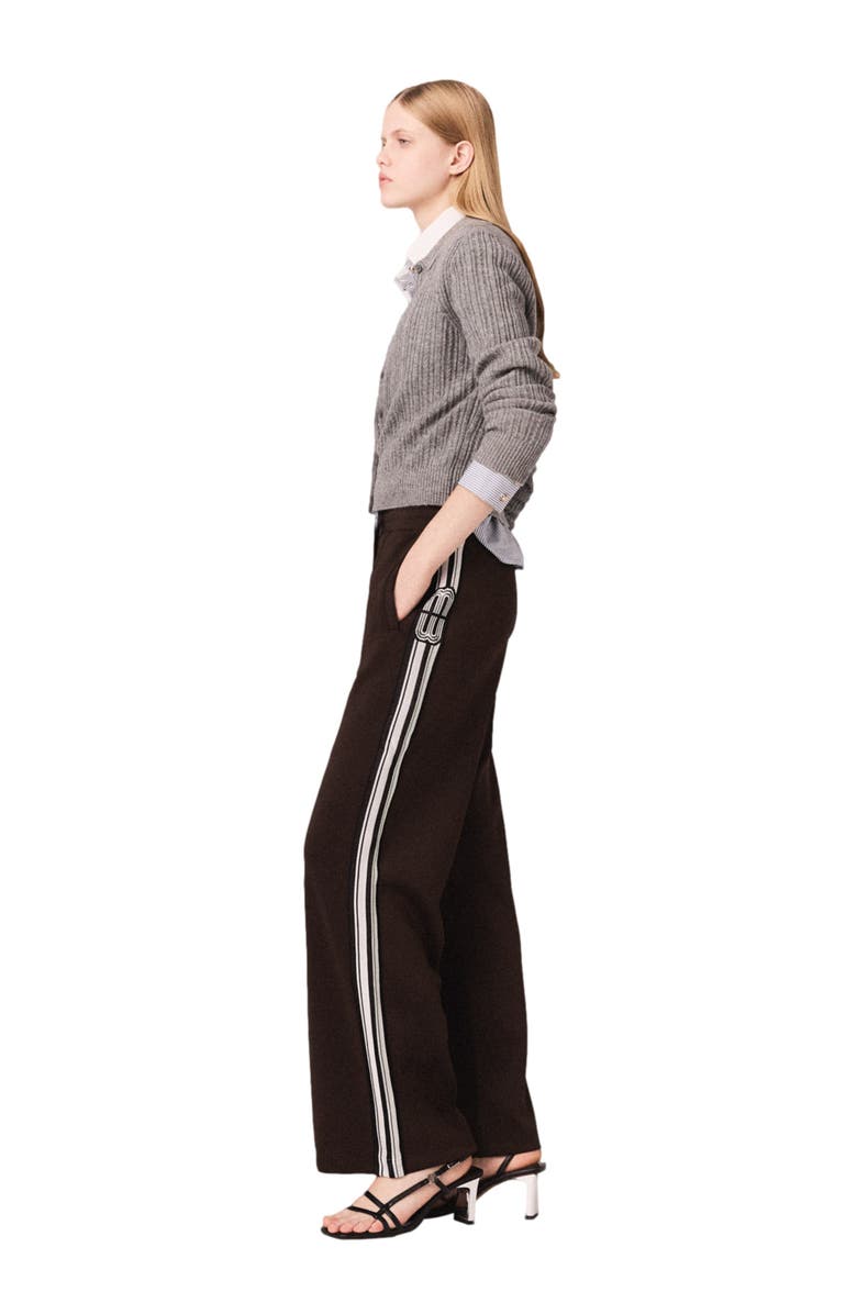 maje Straight-striped trousers, Alternate, color, Dark Brown