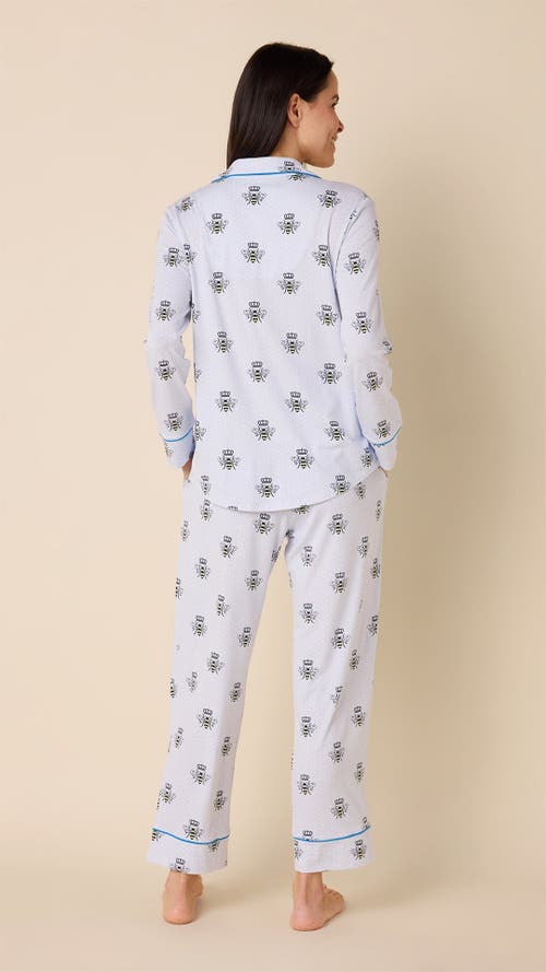 The Cat's Pajamas Flannel Pajama Set Holiday In Blue