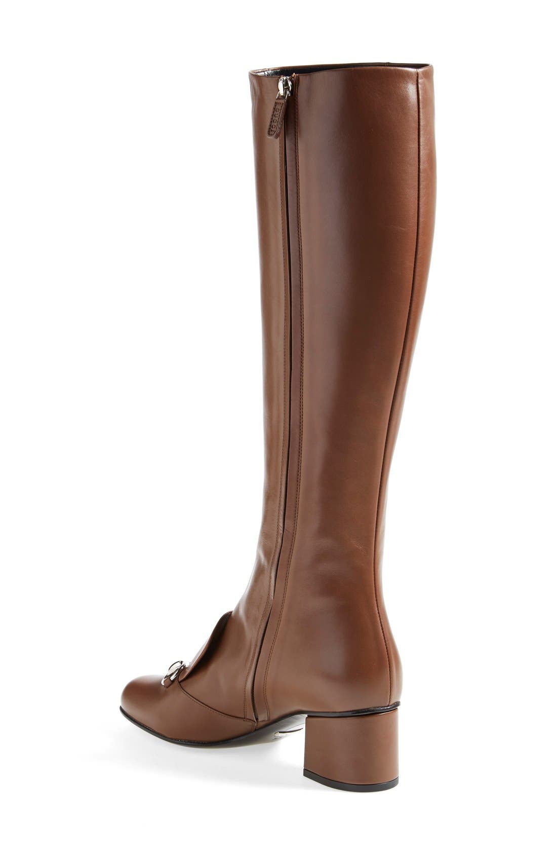 'Lillian' Horsebit Knee High Boot (Narrow Calf)(Women), Alternate, color, NUT BROWN