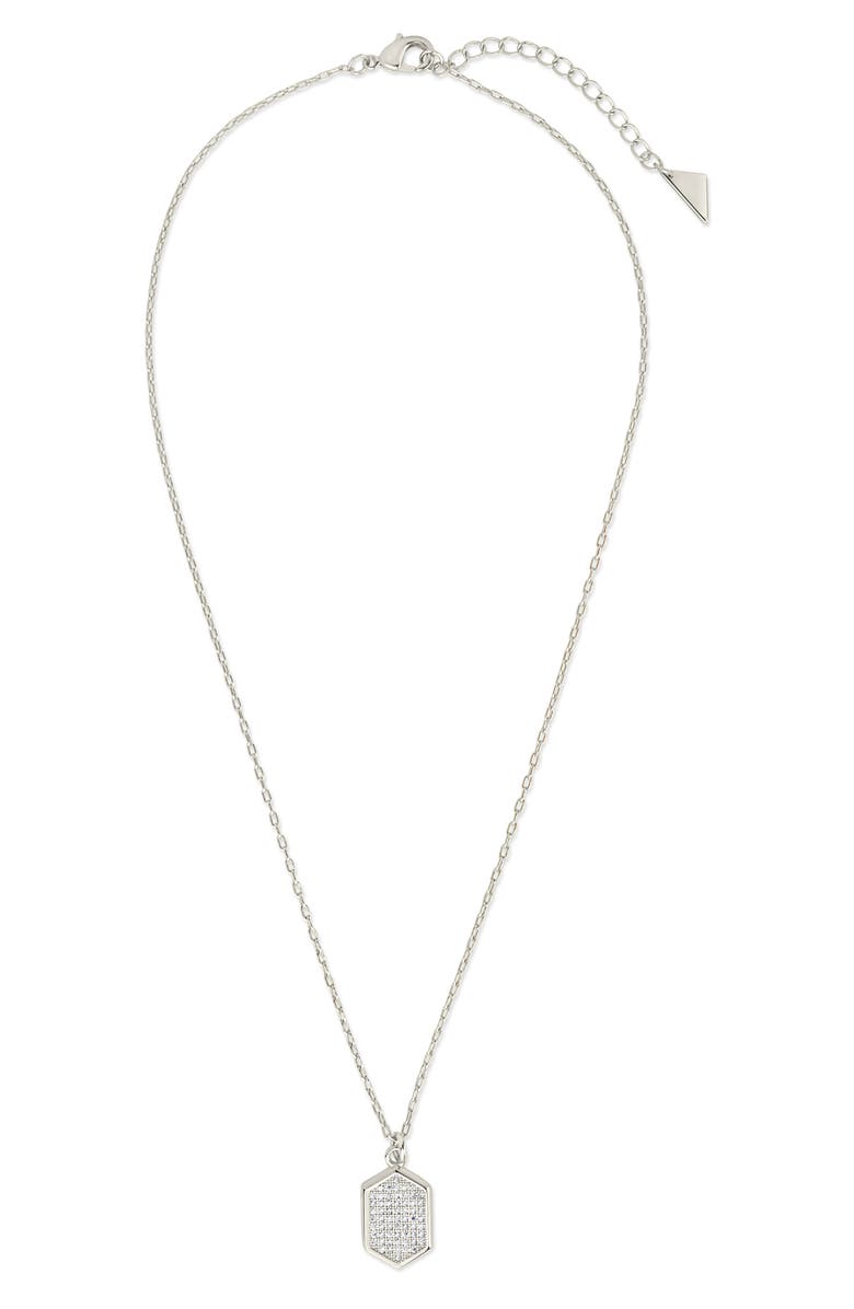 Sterling Forever Verity CZ Pavé Pendant Necklace, Main, color, 