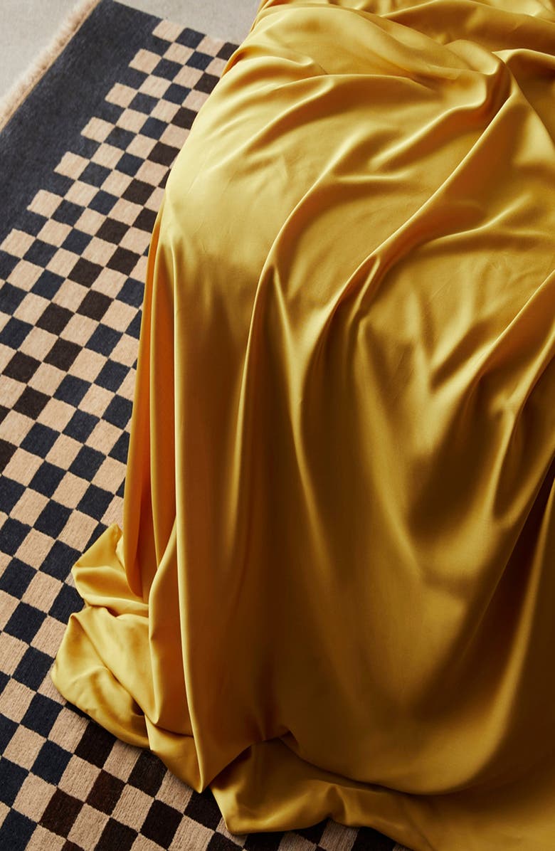 ettitude Signature Sateen Sheet Set, Alternate, color, Saffron