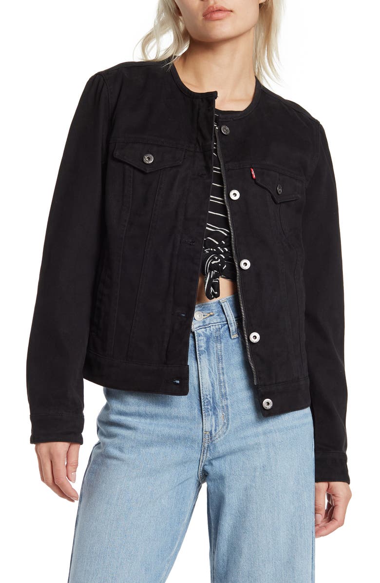 Levi's<sup>®</sup> Collarless Denim Trucker Jacket, Main, color,