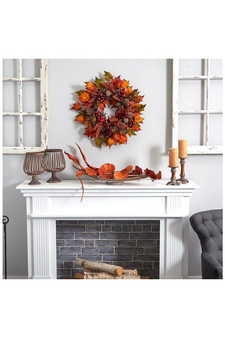Maple & Berry Wreath, Alternate, color, ORANGE