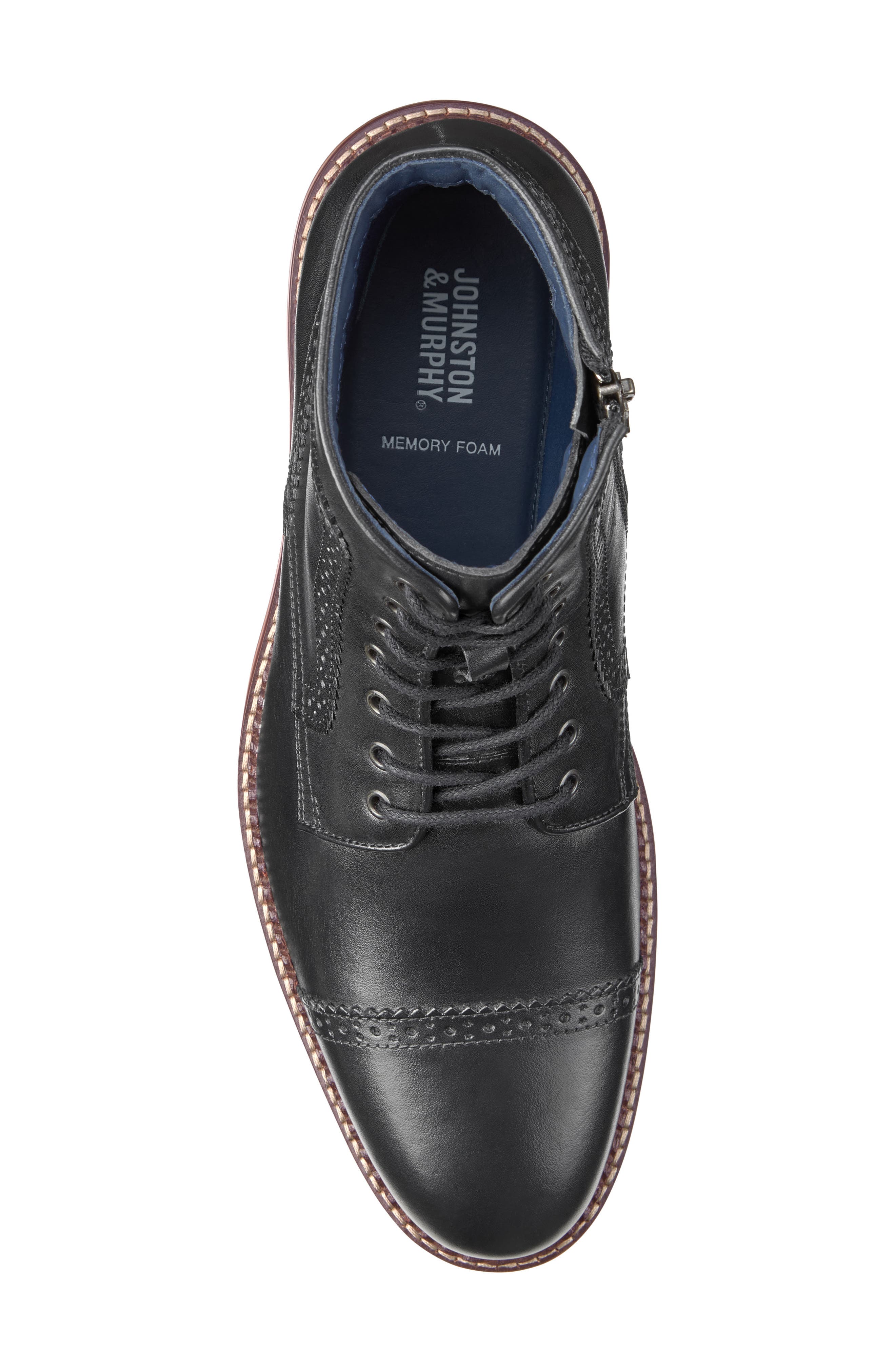 Johnston & Murphy Benton Leather Cap Toe Boot, Alternate, color, 