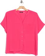 T Tahari Elbow Sleeve Button-Up Shirt