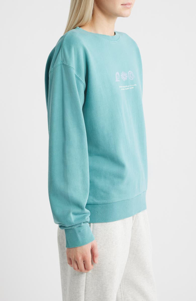 Rip Curl Sunset Surf Relaxed Cotton Graphic Sweatshirt, Alternate, color, Dusty Turquoise