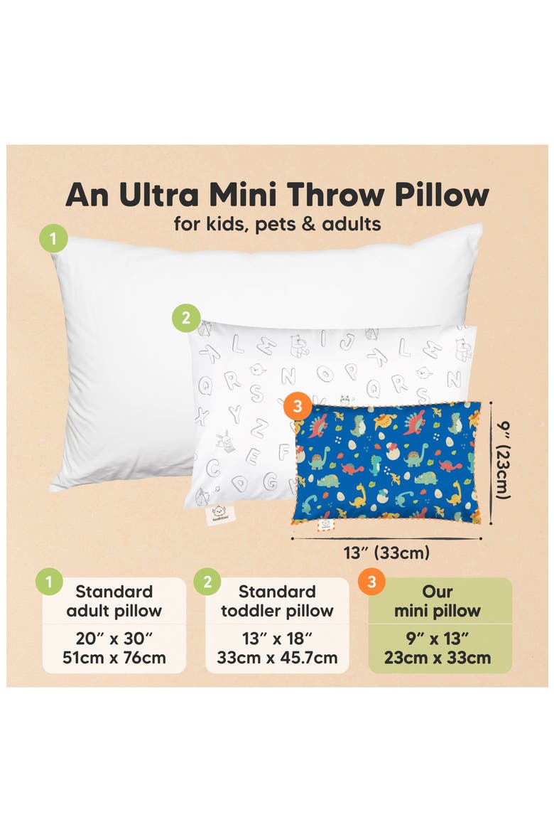 Mini Toddler Pillow With Pillowcase, Alternate, color, DinoWorld