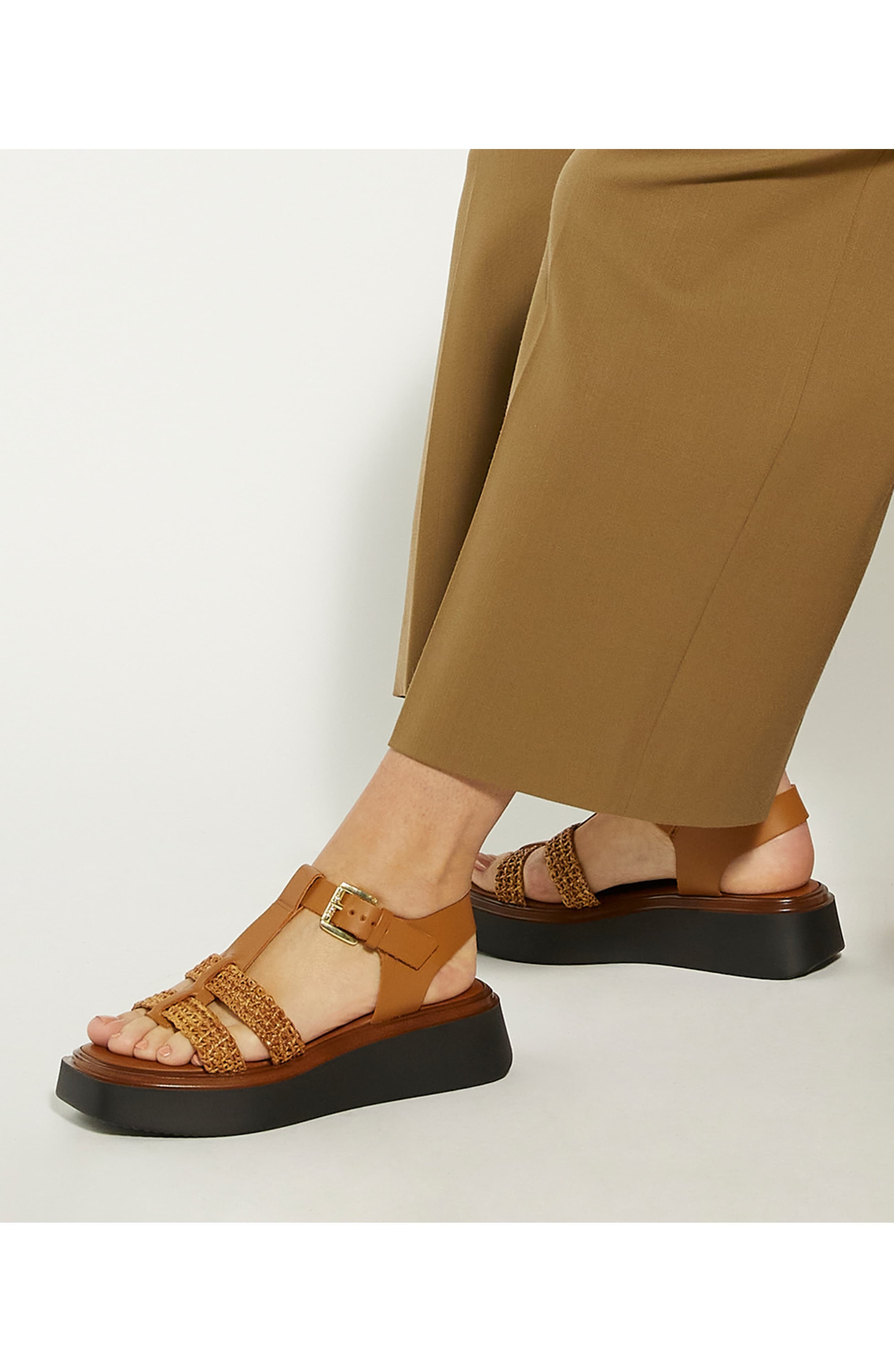 Dune London Lyons Platform Sandal, Alternate, color, Tan