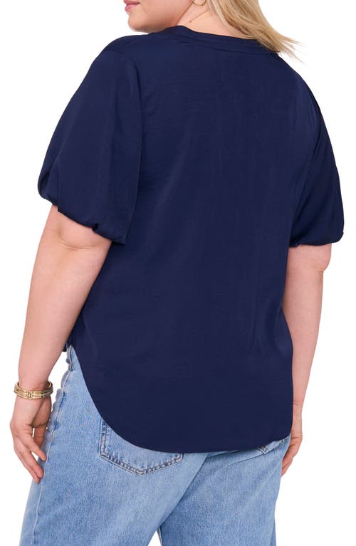 VINCE CAMUTO VINCE CAMUTO PUFF SLEEVE SPLIT NECK TOP 