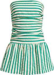 Princess Polly Montebello Multi Stripe Ruched Strapless Minidress