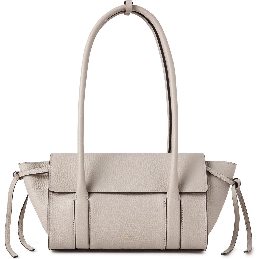 Mulberry 'mini Bayswater' Beige Shoulder Bag With Laminated Logo In Chalk