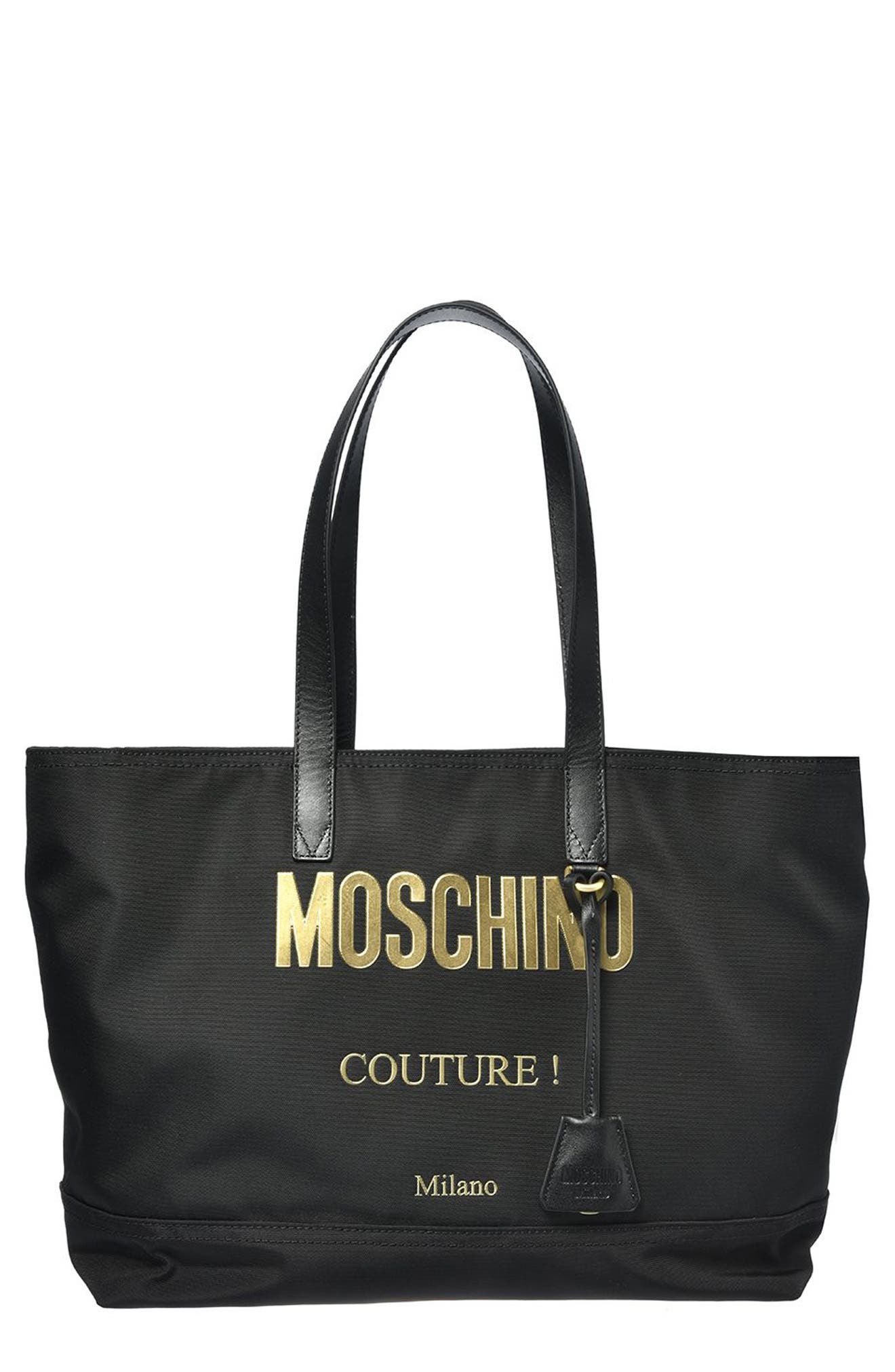 Moschino Logo Tote, Main, color, 