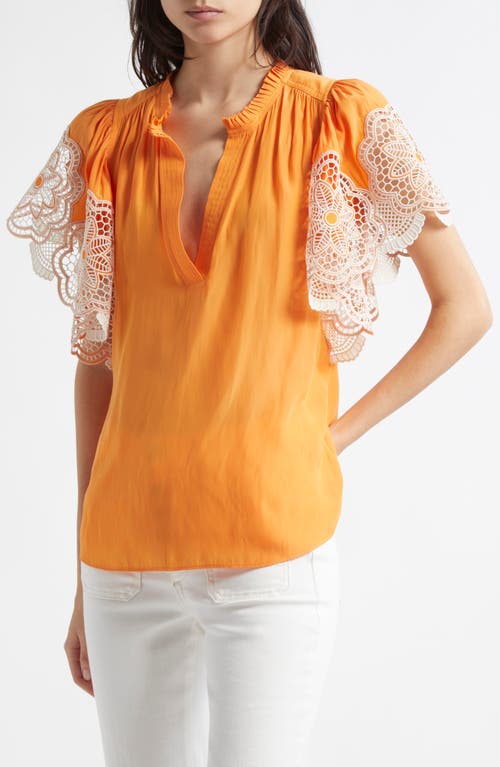 RAMY BROOK RAMY BROOK ESTI EMBROIDERED SLEEVE TOP