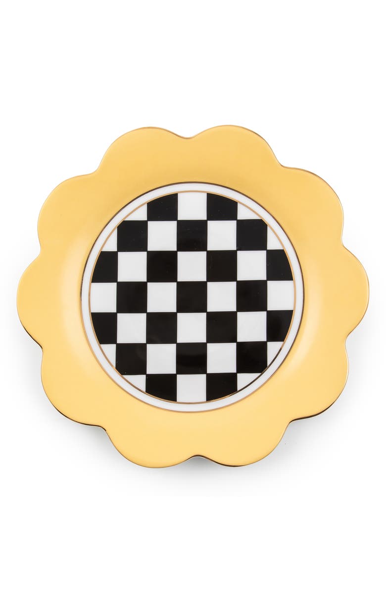 MACKENZIE CHILDS Buttercream Petal Dinner Plate, Main, color, Yellow