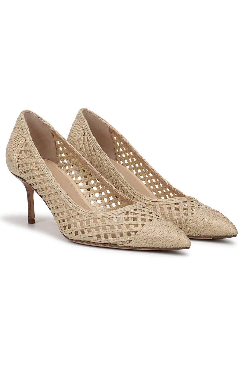 Veronica Beard Rita Raffia Pointed Toe Pump, Alternate, color, Natural