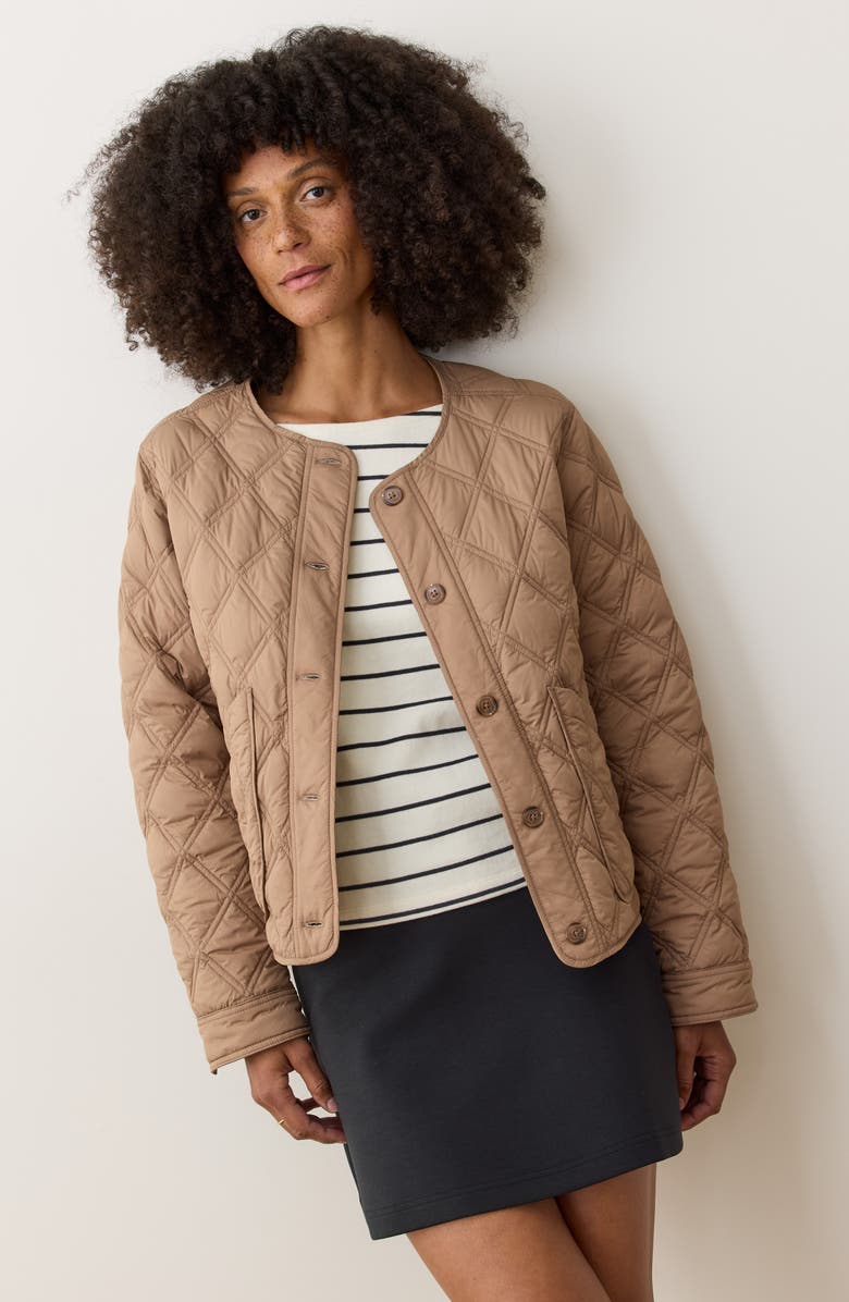 Marine Layer Marina Quilted Liner Jacket, Alternate, color, Caramel
