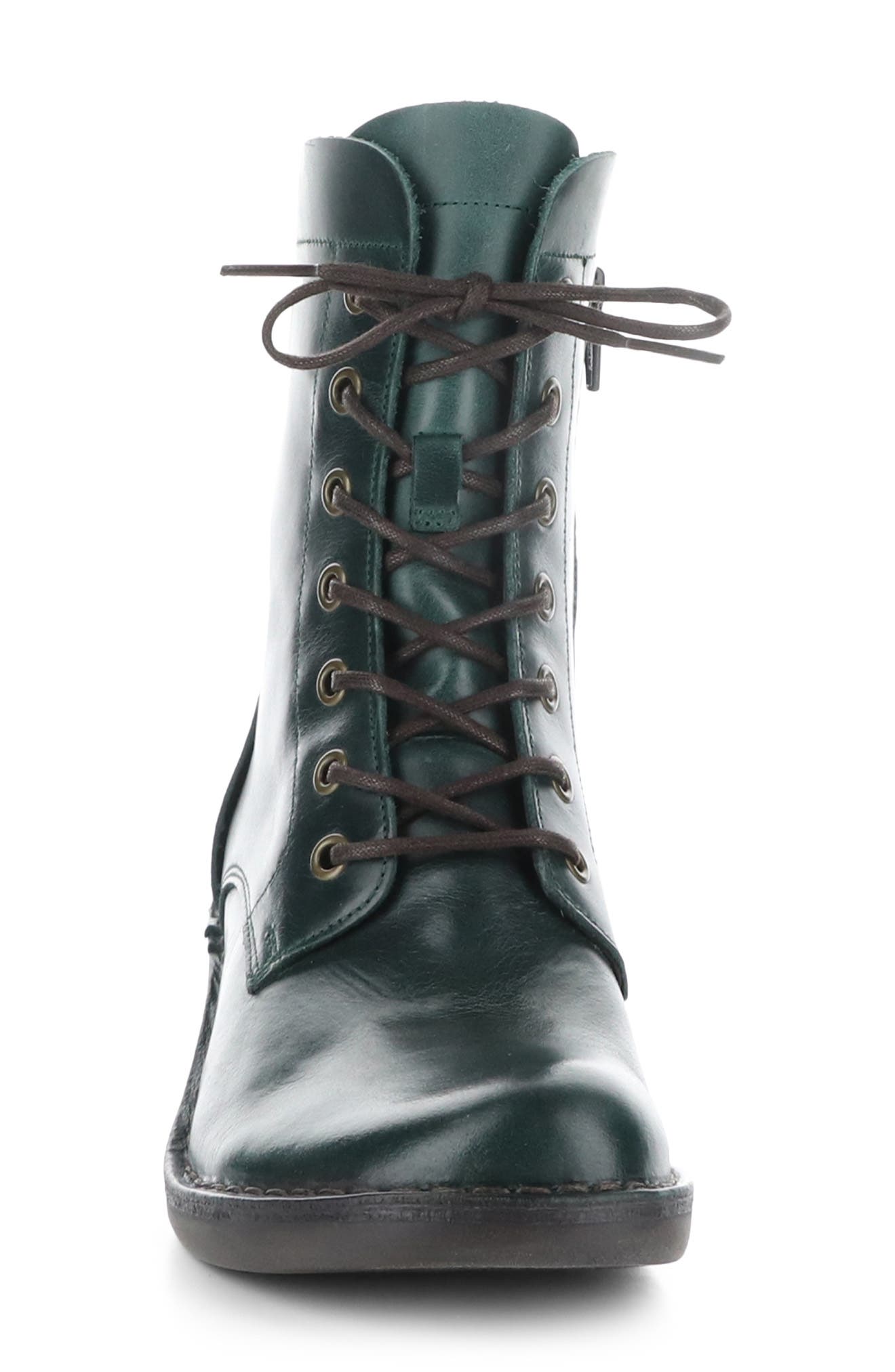 Milu Lace-Up Leather Boot, Alternate, color, PETROL RUG