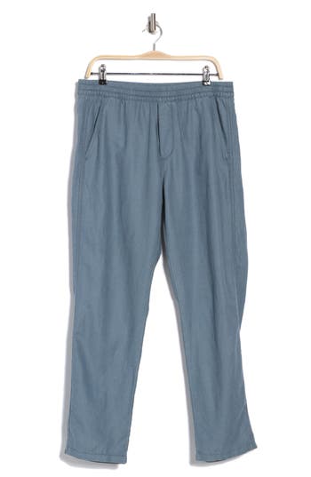 Union Pacifica Linen Blend Pull-on Pants In Blue