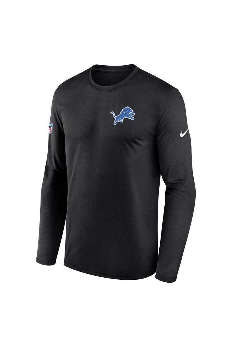 Men's Nike Black Detroit Lions Legend Small Logo Performance Long Sleeve T-Shirt, Alternate, color, Black
