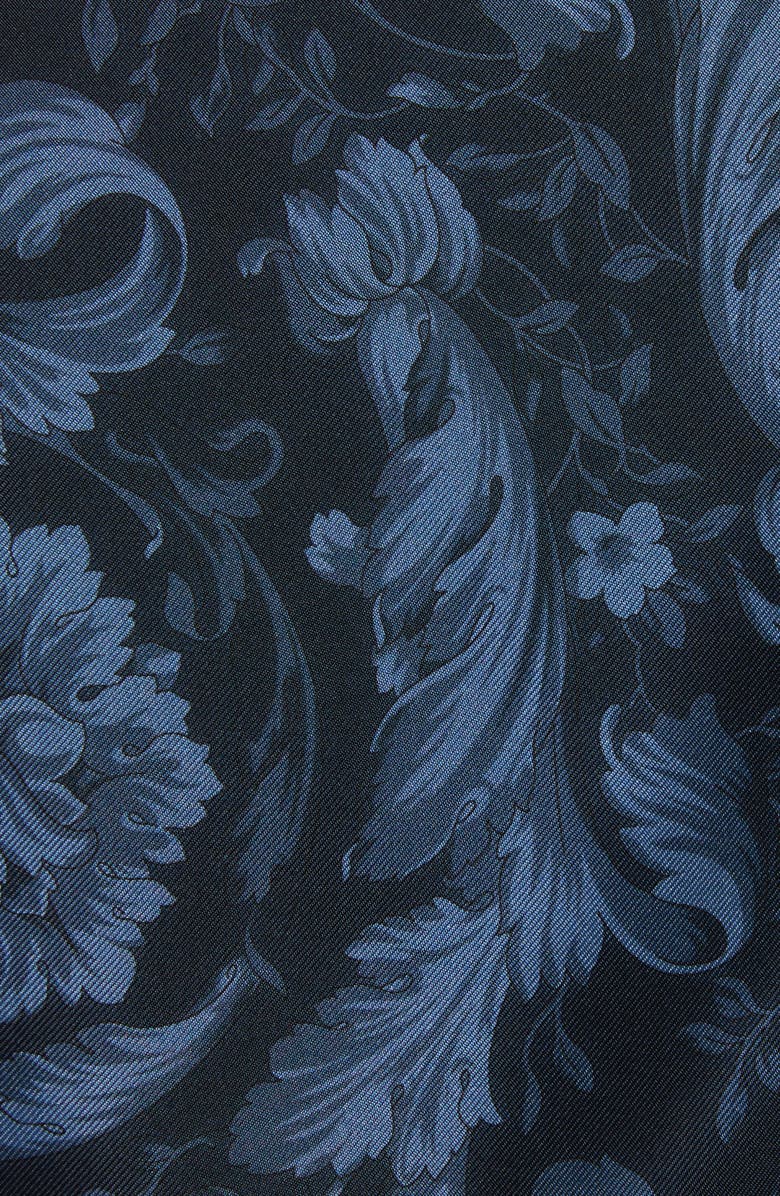 Versace Barocco Print Medusa Belted Long Sleeve Silk Shirtdress, Alternate, color, 