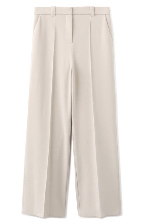 Pleated Straight Leg Pants
