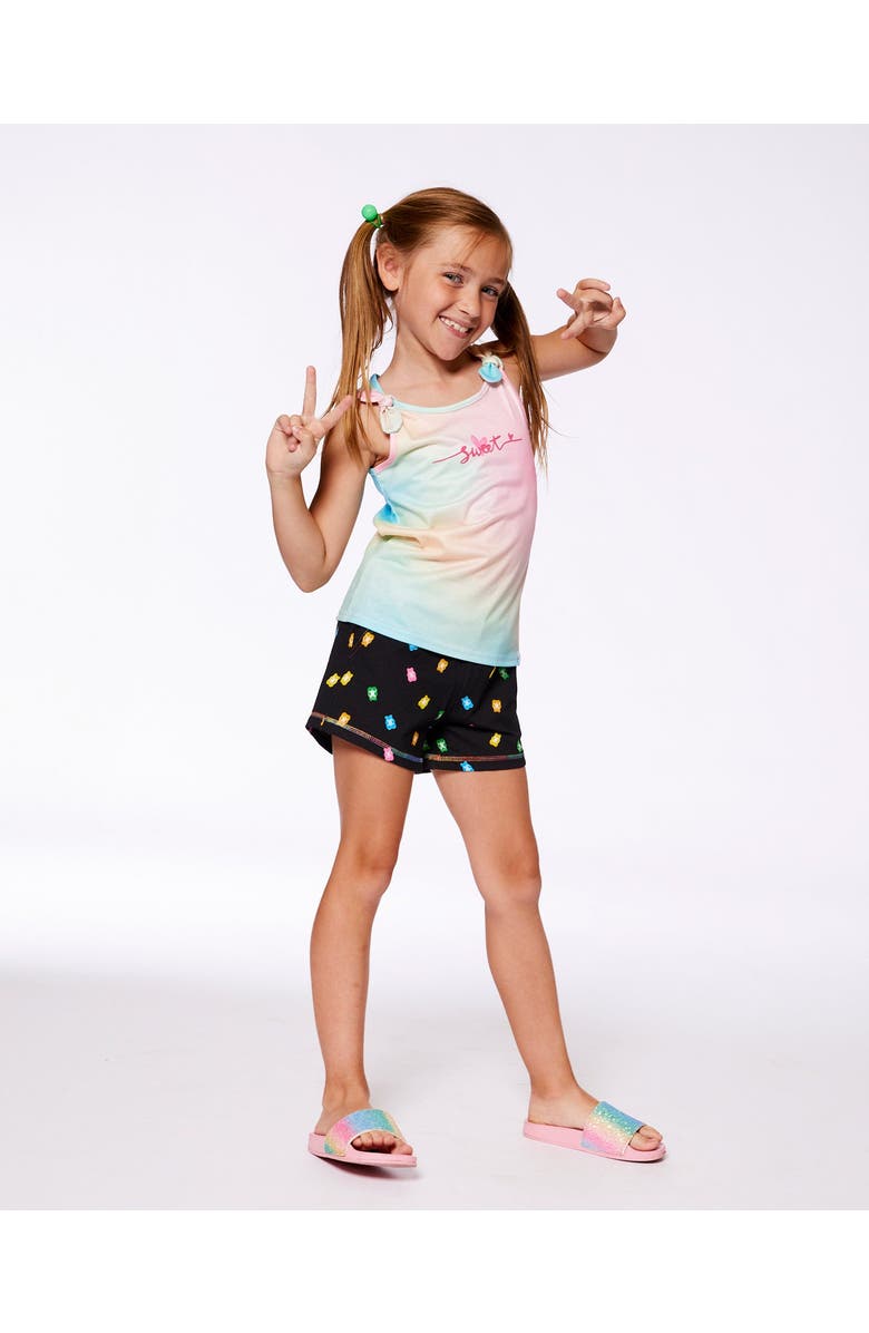 Deux par Deux Little Girl's Tank Top With Knots Multicolored Tie Dye, Alternate, color, 