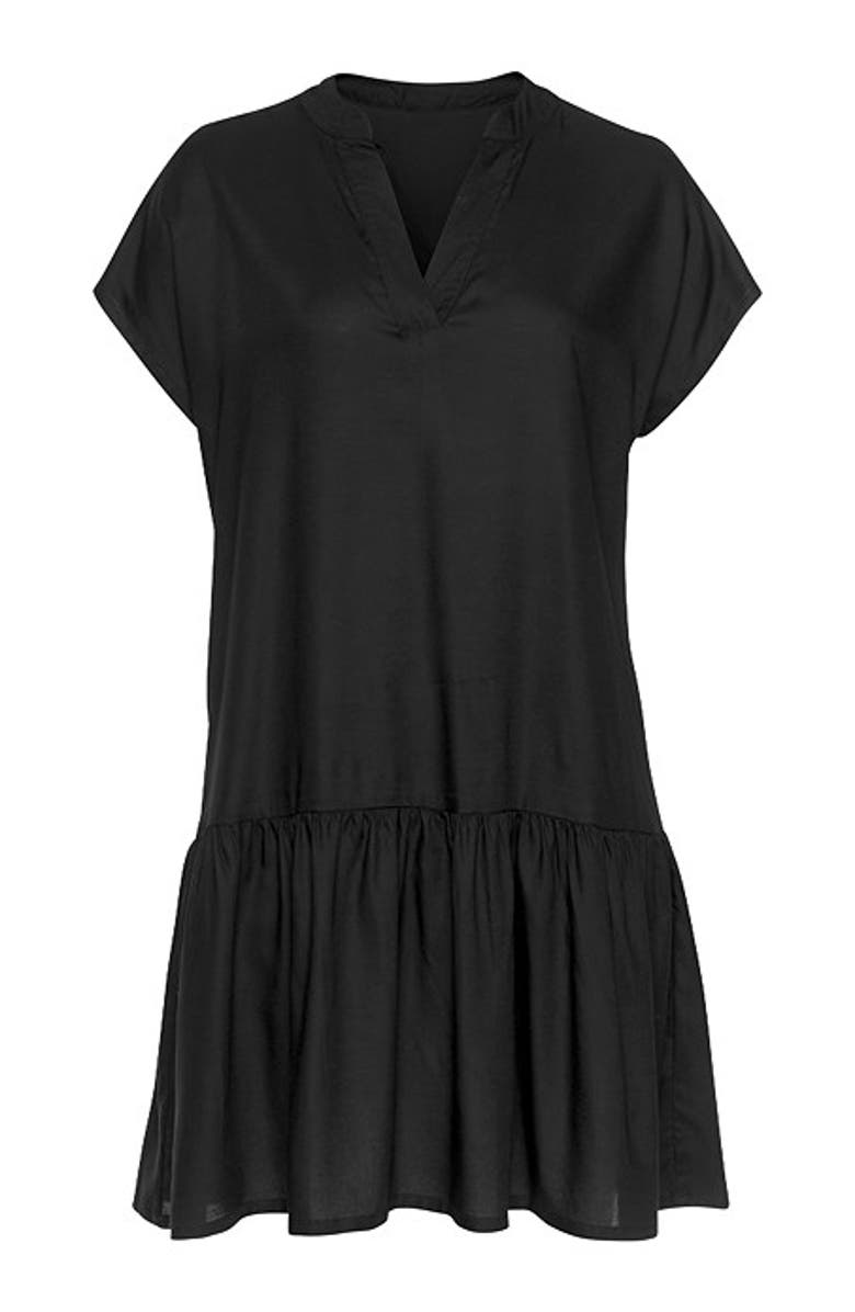 LASCANA Women's Flounce Hem Shift Dress, Alternate, color, Black