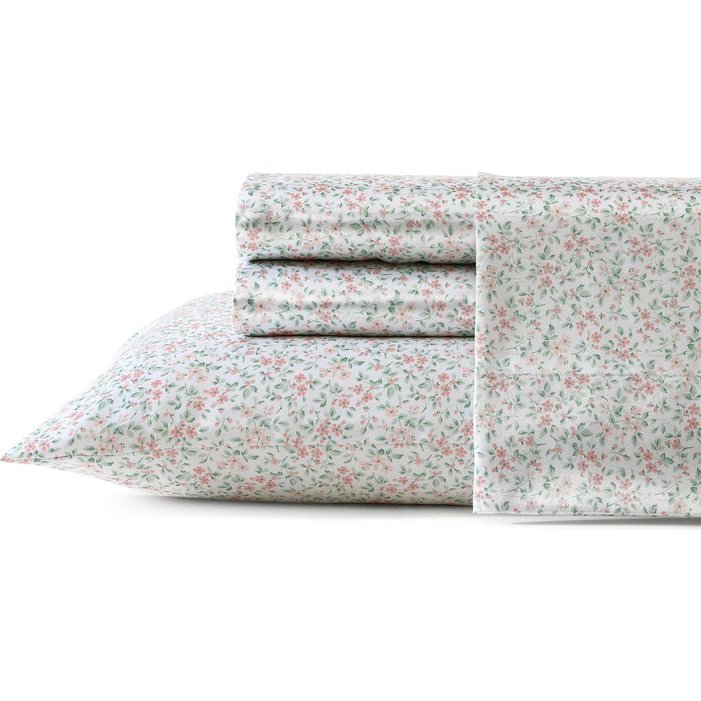 Laura Ashley Tierney Floral 200 Thread Count Satin Sheet Set In Multi