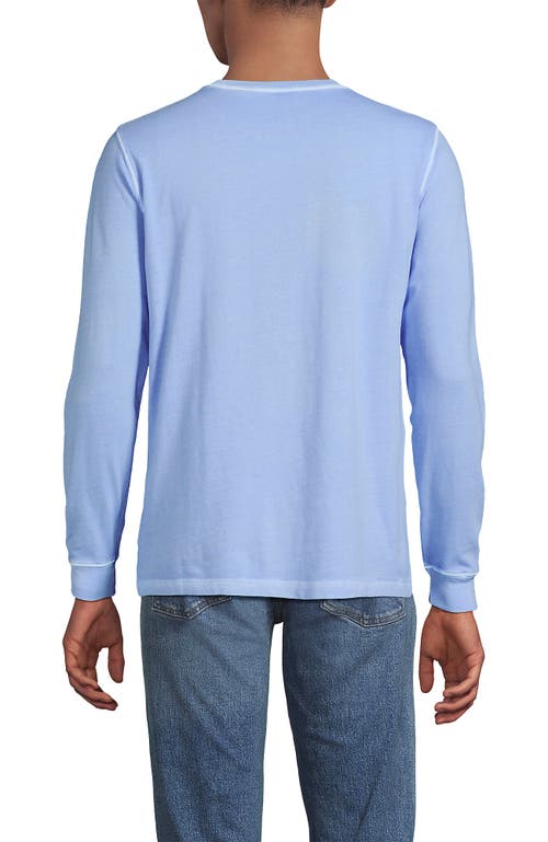 Lands' End Super-t Long Sleeve T-shirt With Pocket In Blue