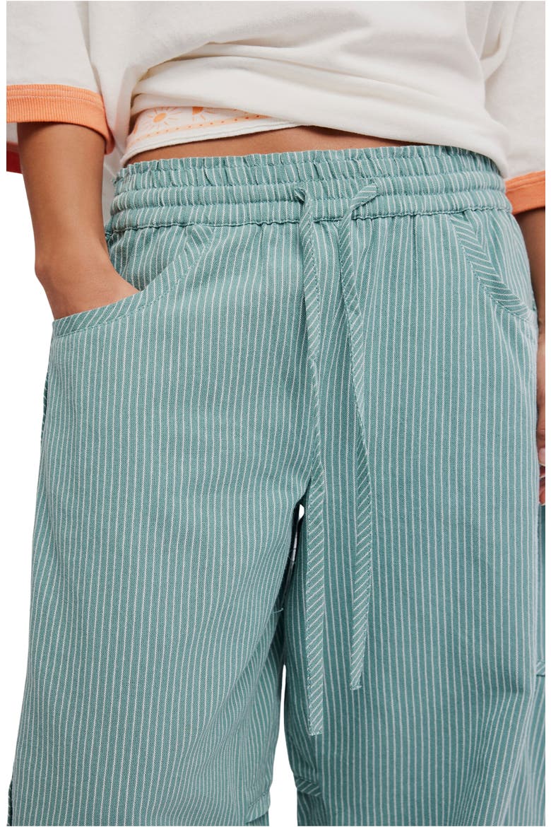 Something Good Pinstripe Cotton Drawstring Pants, Alternate, color, BLUE TRELLIS COMBO