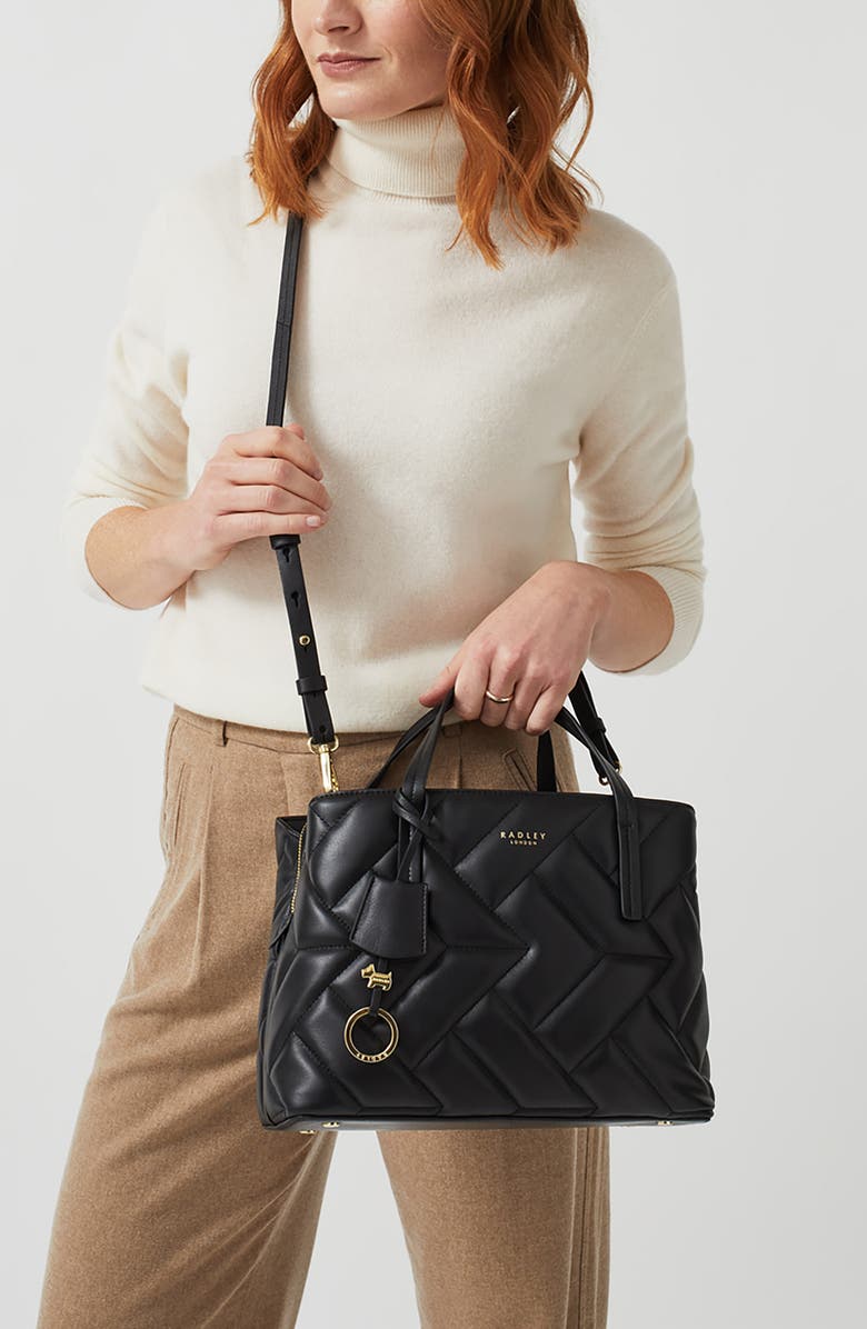 Radley Dukes Place Medium Quilted Tote Bag, Alternate, color, Black