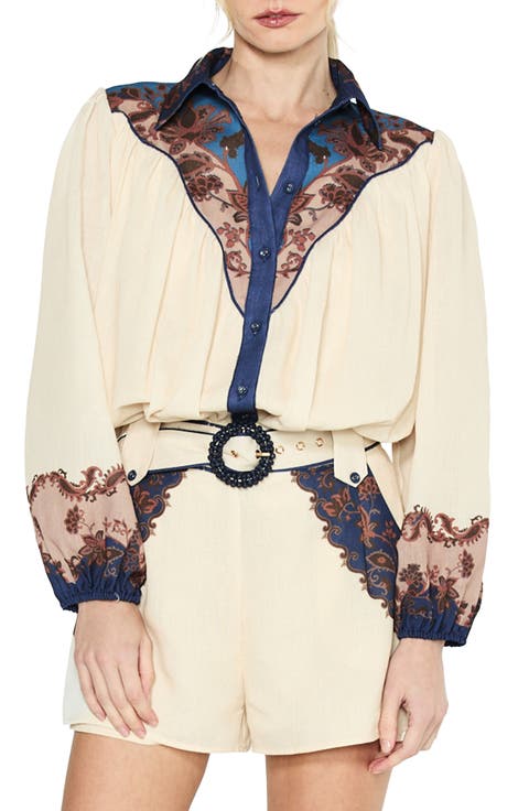 Sayla Print Button-Front Shirt