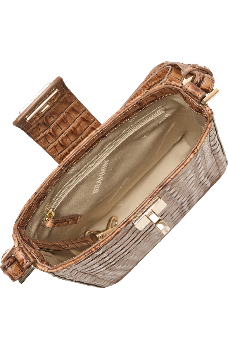 Brahmin Marley Croc Embossed Leather Crossbody Bag, Alternate, color,