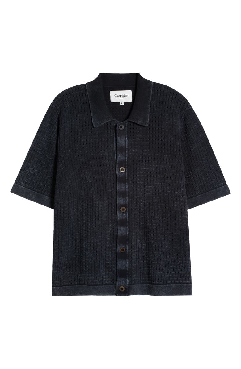 Corridor Acid Wash Pointelle Polo Top, Alternate, color, 